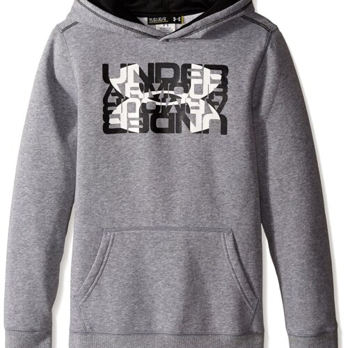 Under Armour Big Boys' UA Rival Fleece Logo X2 Hoodie Youth Small True Gray