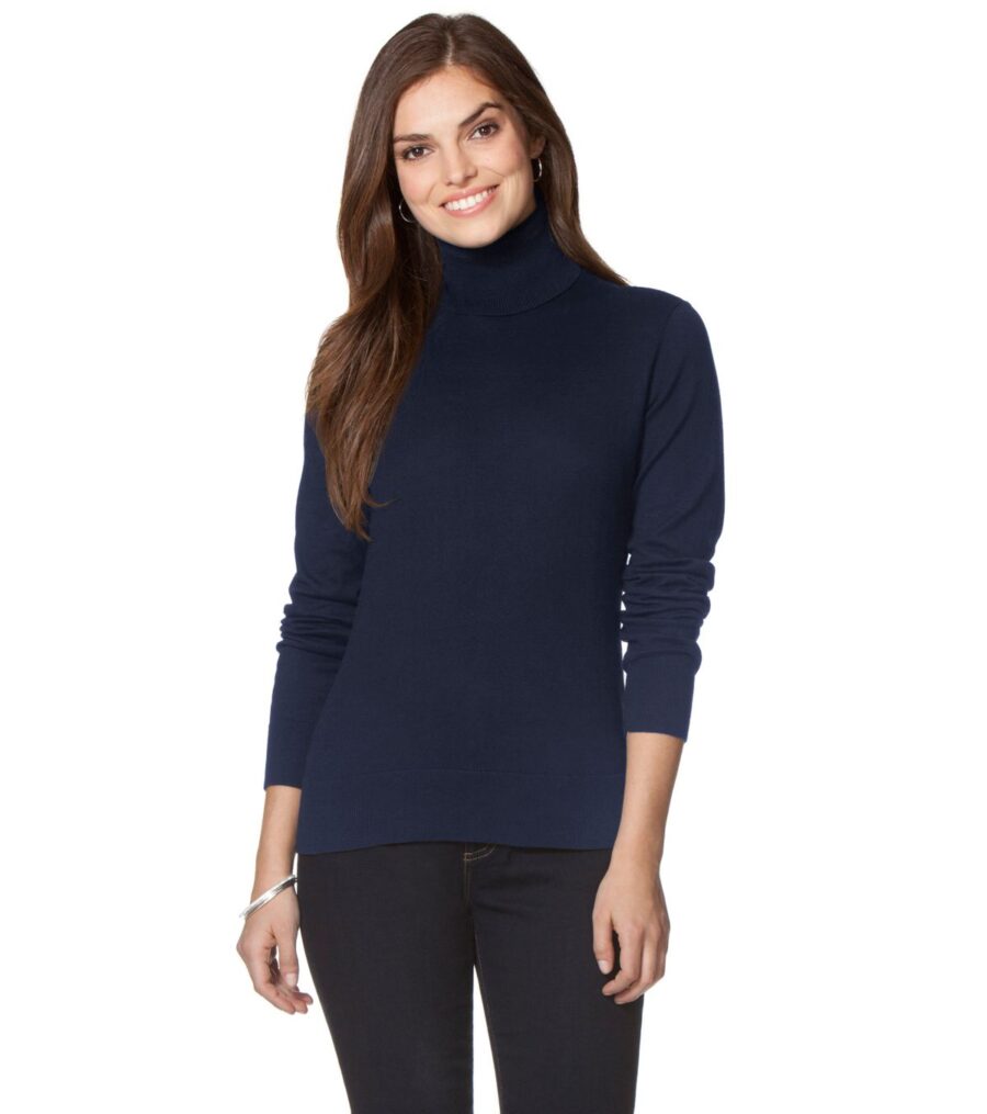 Chaps Solid Turtleneck Sweater - Women's
