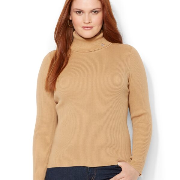 Lauren Ralph Lauren Plus Size Ribbed Turtleneck Sweater