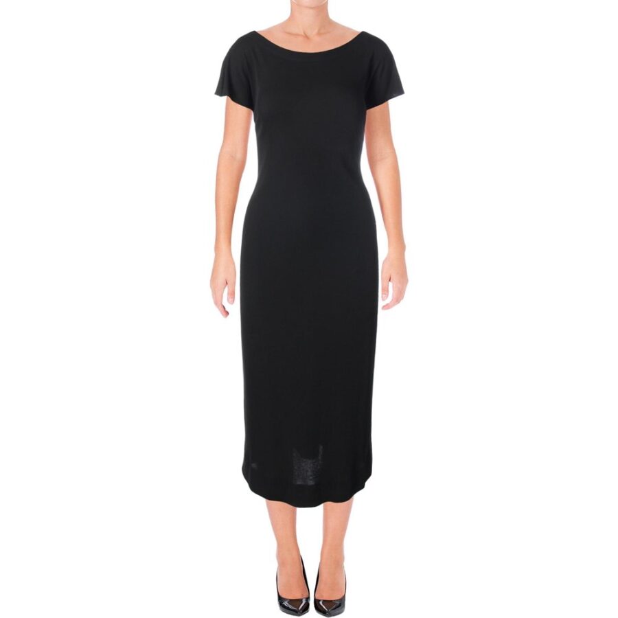 Theory Women's Andrizza Boat Neck Twist Back Cocktail Dress Black P