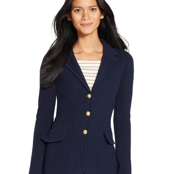 Lauren Ralph Lauren Women's Sweater Three Button Blazer Navy XL