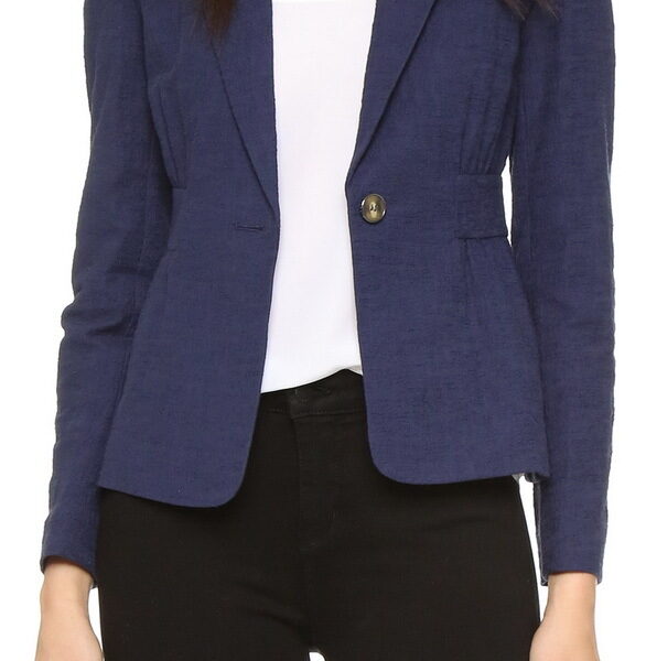 Women's Diane von Furstenberg 'Gavyn' Stretch Cotton Blazer