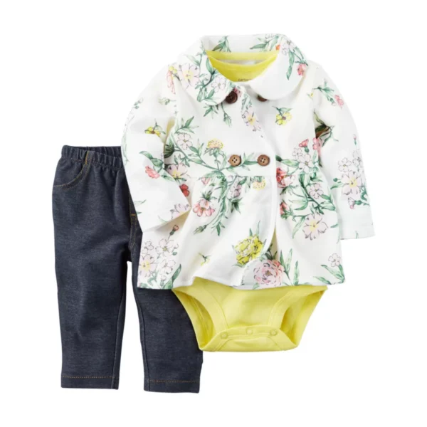 Carter's 3-Pc. Jacket, Bodysuit & Denim Leggings Set, Baby Girls (0-24 months)