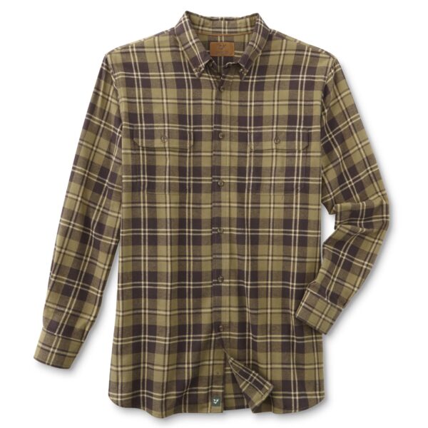 Outdoor Life Men's Big & Tall Flannel Shirt - Plaid, Size: 3XLT, Bronze Green