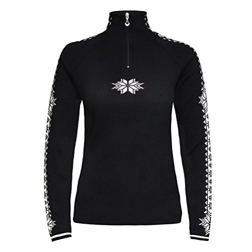 Dale of Norway Women's Geilo Sweater, Black/Off White, Small